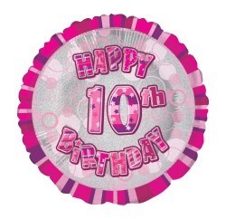 10th Birthday Pink 18" foil balloon