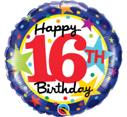 16th Birthday Stars 18" foil balloon