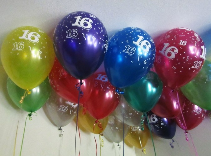 16th Birthday 11"/28cm Printed Balloons 