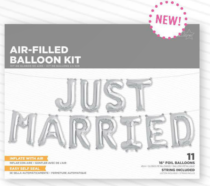 Just Married 16" (Air-Fill) Easy Self Seal Kit