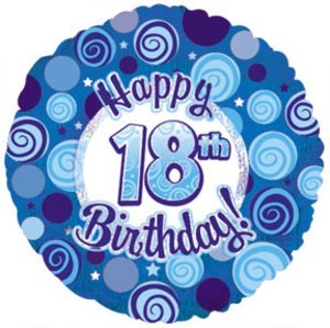 18th Birthday foil dazzeloon blue