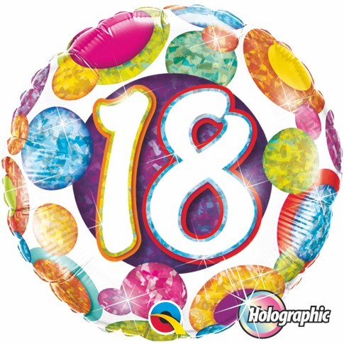 18th Big Dots & Glitz 18" foil balloon