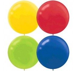 24"/60cm solid colour round balloons