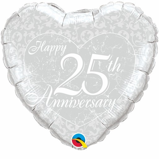 25th Anniversary Heart 18" Foil Balloon
