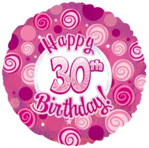 30th Pink Dazzeloon 18" Foil balloon