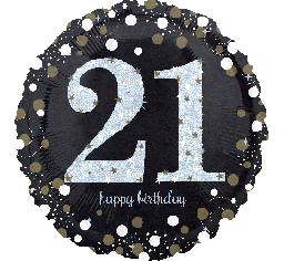 21st Sparkling Birthday 18" Foil Balloon 