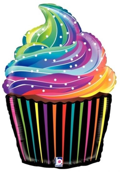 Rainbow Cupcake 27"  Foil Balloon