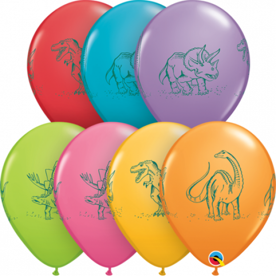 Dinosaurs in Action (4 sided print) Printed Balloon 