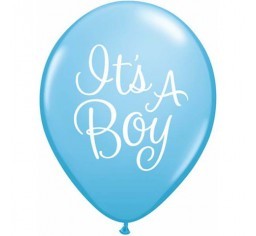 It's A Boy Script 11"/28cm Pale Blue Balloon