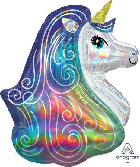 Holographic Iridescent Unicorn Head (63cm x 76cm)