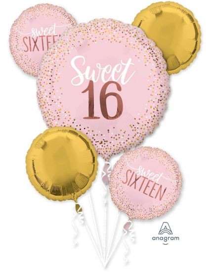 Sweet 16 Confetti Birthday Balloon Bouquet Kit