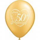 50th Gold Wedding Anniversary 28cm Printed Balloon 