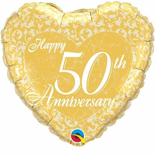50th Anniversary Heart 18" foil balloon