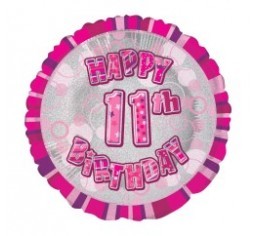 11th Birthday Pink 18" foil balloon