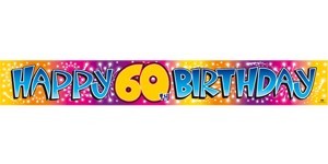Happy 60th Birthday foil banner