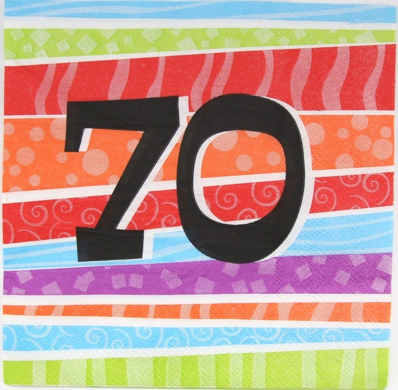 70th birthday printed 2ply napkin P25
