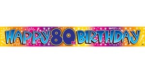 Happy 80th Birthday foil banner