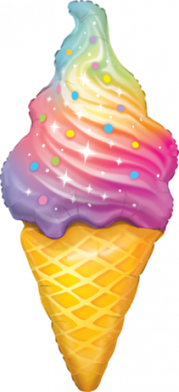 Rainbow Swirl Ice Cream Foil Shape 45"