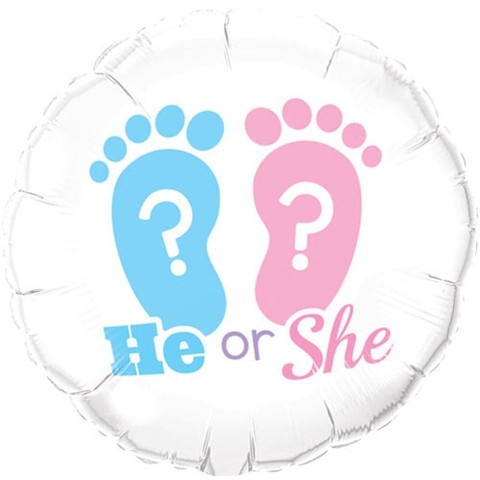 He or She? 18"/45cm Foil Balloon