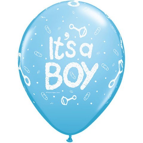 It's A Boy Rattle 11"/28cm Printed Balloon 