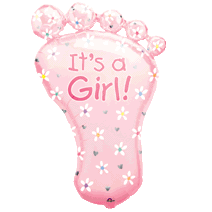 It's A Girl Foot Supershape Foil Balloon