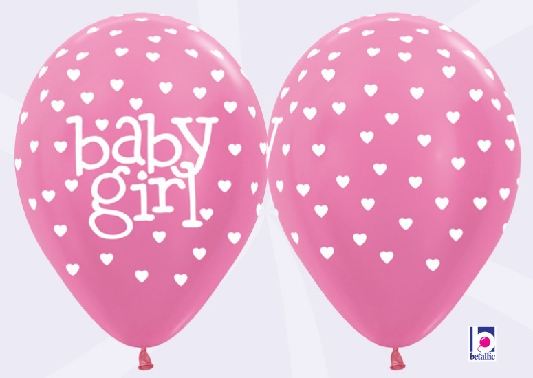 Baby Girl Pearl Pink 28cm Printed Balloon 