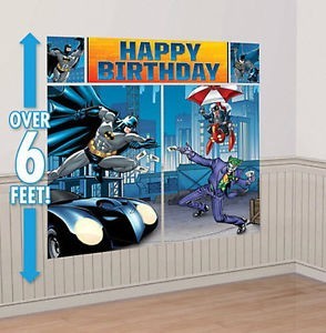 Batman Happy Birthday Scene Setter Wall Decorating Kit 