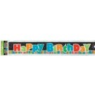 Happy Birthday Stripes Foil Banner