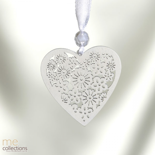 Bridal charm - Delicate wooden heart