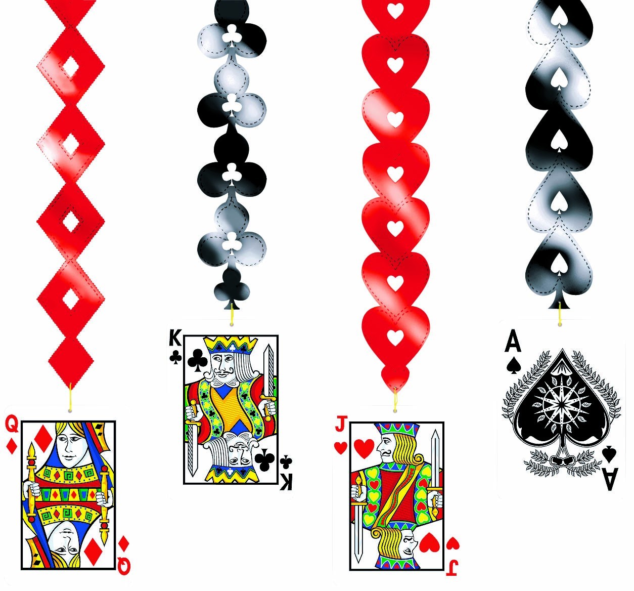 Casino Dangling Cutouts 4 pce
