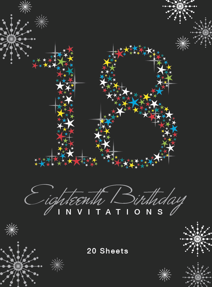 18th Birthday - Invitation Pad - 20 Sheets