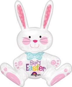 Easter Bunny Sitting 24" Shape Foil Balloon