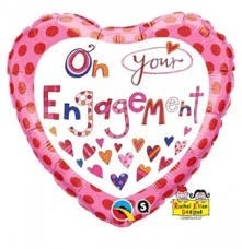 Engagement Hearts 18" foil balloon