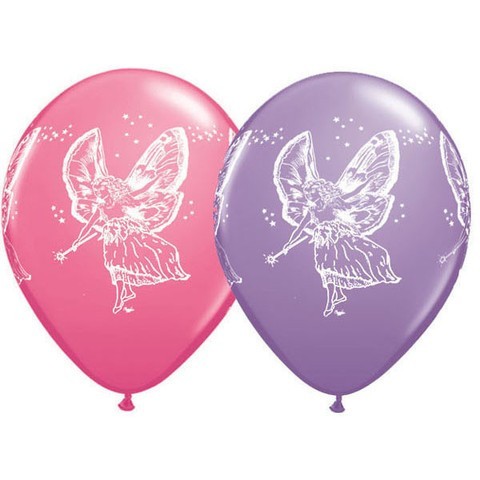 Fairies-A-Round 11"/28cm Printed Balloons (rose & lilac)