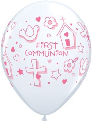 First Communion Pink 28cm Printed Balloon 