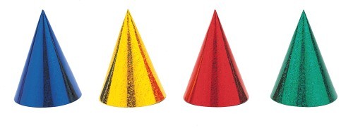 Holographic  Laser Cone Party Hats Assorted