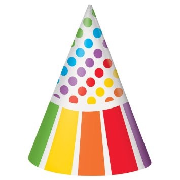 Rainbow Party Hats 8pk