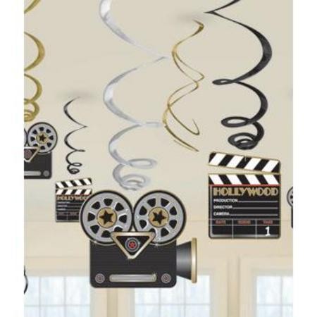 Hollywood Swirl Decorations Pack 6