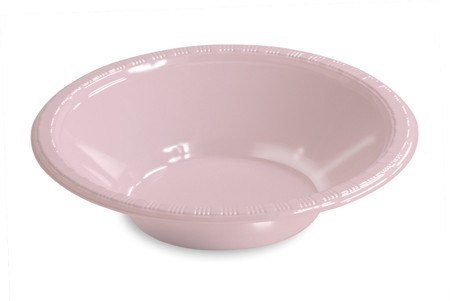 Light Pink Plastic Bowls Pk25