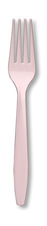 Light Pink Plastic Forks Pk25