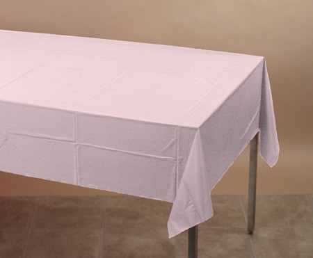 Light Pink Plastic Tablecloth Rectangle