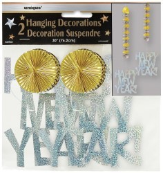 Happy New Year Prismatic Hanging Decorations