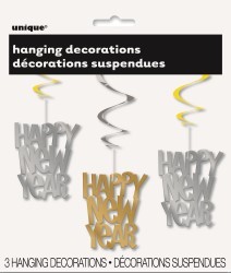 Happy New Year Hanging Swirl Decorations