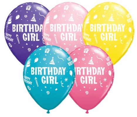 Birthday Girl Printed Helium Latex Balloon 