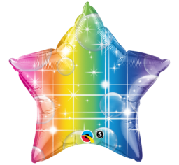 Rainbow 20" Star Foil Balloon