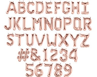 34"/86cm Rose Gold Large Foil Letters & Numbers
