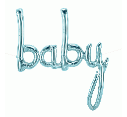Baby script pastel blue 46" DIY Kit