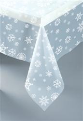 Snowflakes Tablecover clear with White Snowflakes