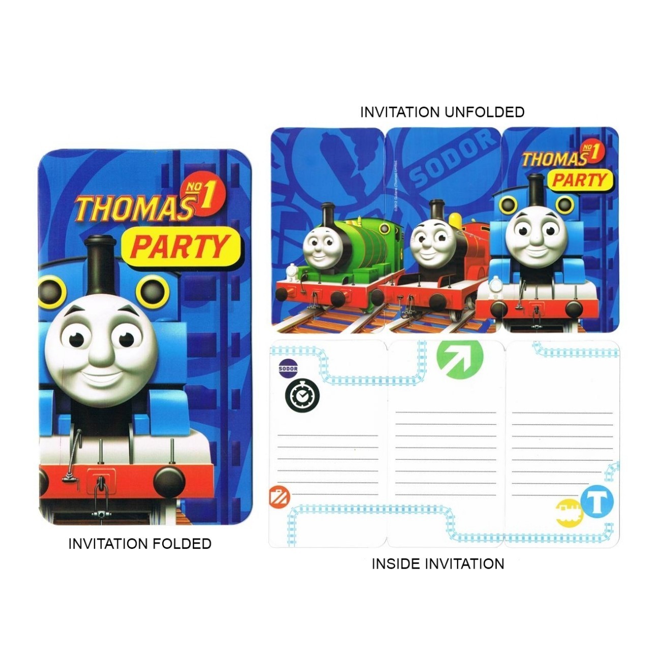 Thomas & Friends Invitation Cards 8pk