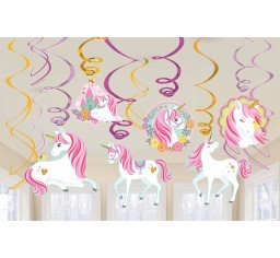 Unicorn Hanging Swirl Decorations